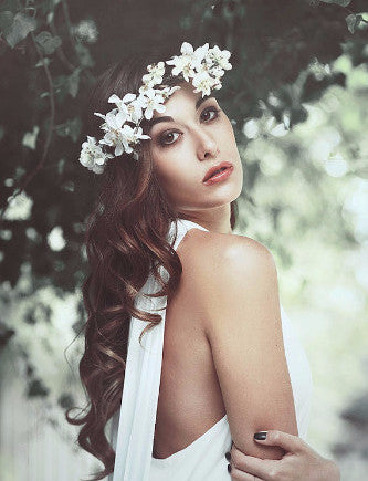 White Cherry Blossom Flower Crown